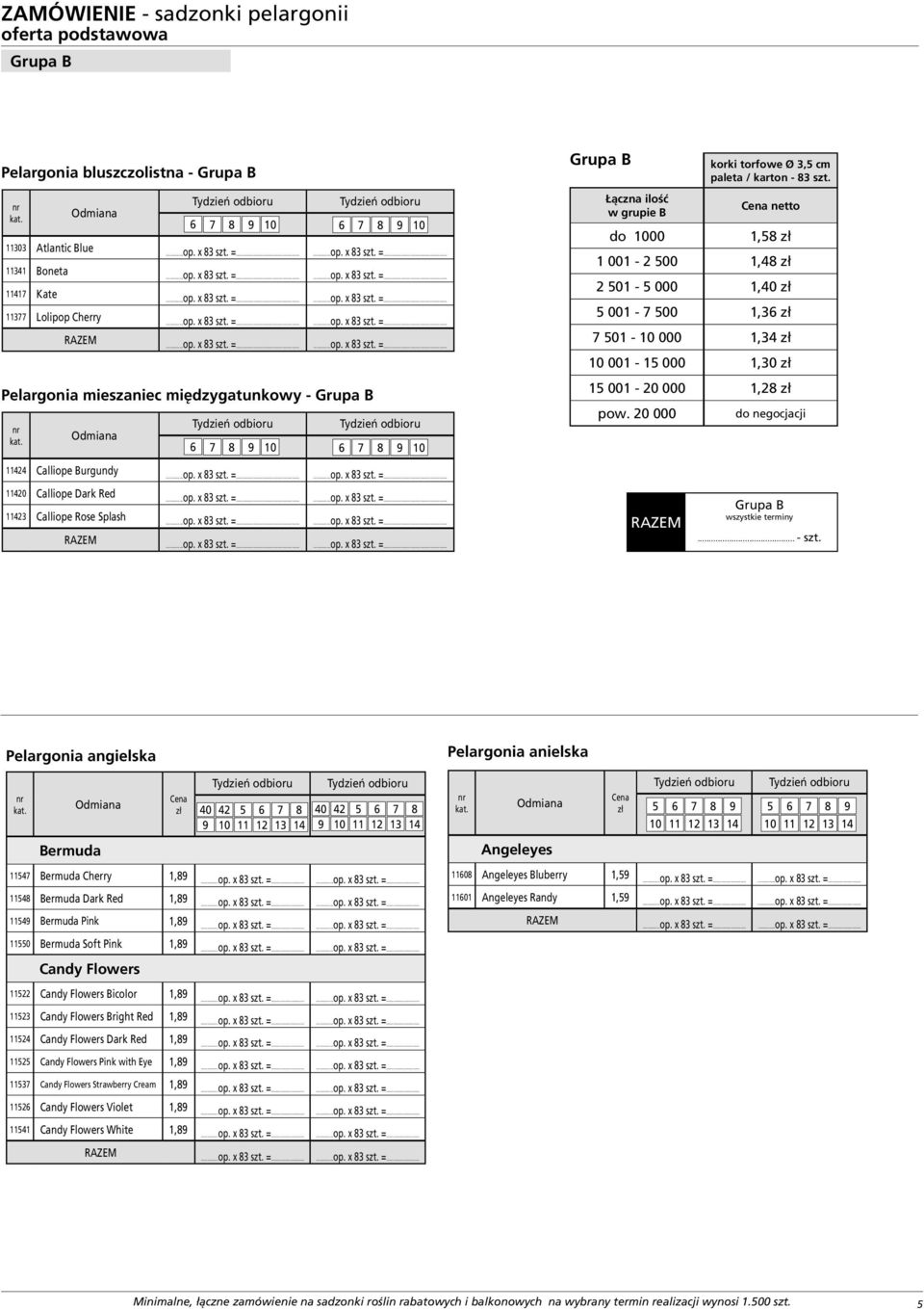 netto 1, 1 001-2 00 1, 2 01-000 1,0 001-00 1,3 01-10 000 1,3 10 001-1 000 1,30 1 001-20 000 1,2 pow. 20 000 do negocjacji 112 Calliope Burgundy...... 1120 Calliope Dark Red...... 1123 Calliope Rose Splash.