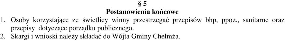przepisów bhp, ppoż.