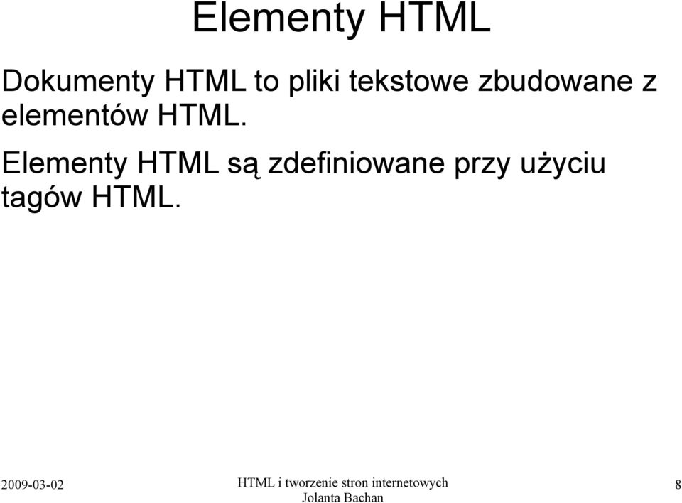 elementów HTML.