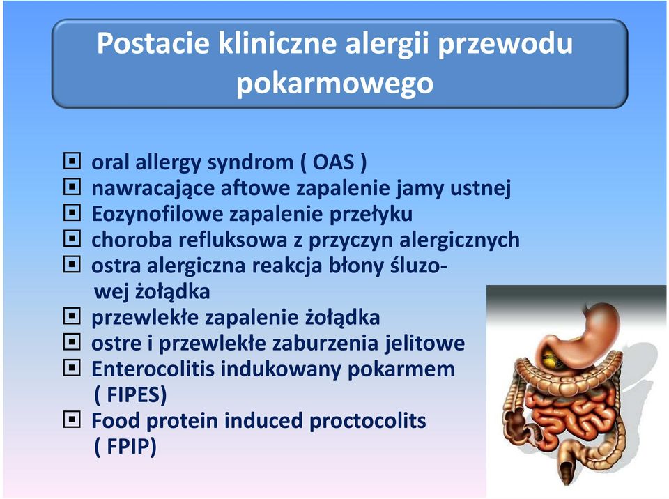 ostra alergiczna reakcja błony śluzowej żołądka przewlekłe zapalenie żołądka ostre i przewlekłe