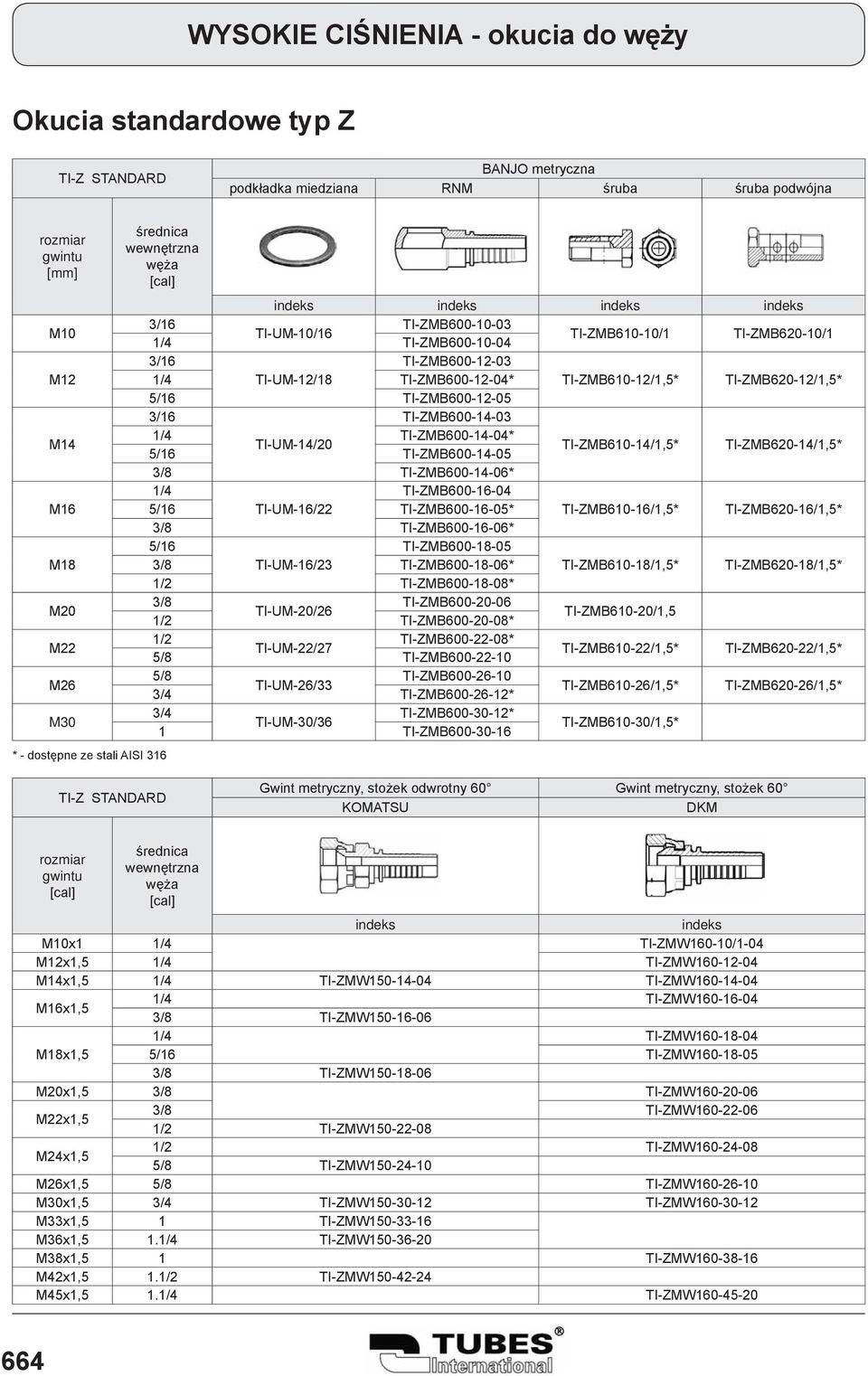 TI-ZMB60-4/,5* TI-ZMB620-4/,5* 3/8 TI-ZMB600-4-06* /4 TI-ZMB600-6-04 5/6 TI-UM-6/22 TI-ZMB600-6-05* TI-ZMB60-6/,5* TI-ZMB620-6/,5* 3/8 TI-ZMB600-6-06* 5/6 TI-ZMB600-8-05 3/8 TI-UM-6/23