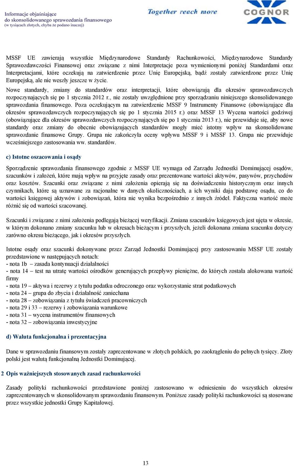 Nowe standardy, zmiany do standardów oraz interpretacji, które obowiązują dla okresów sprawozdawczych rozpoczynających się po 1 stycznia 2012 r.