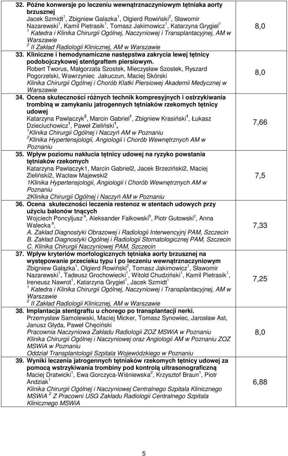 Kliniczne i hemodynamiczne następstwa zakrycia lewej tętnicy podobojczykowej stentgraftem piersiowym.