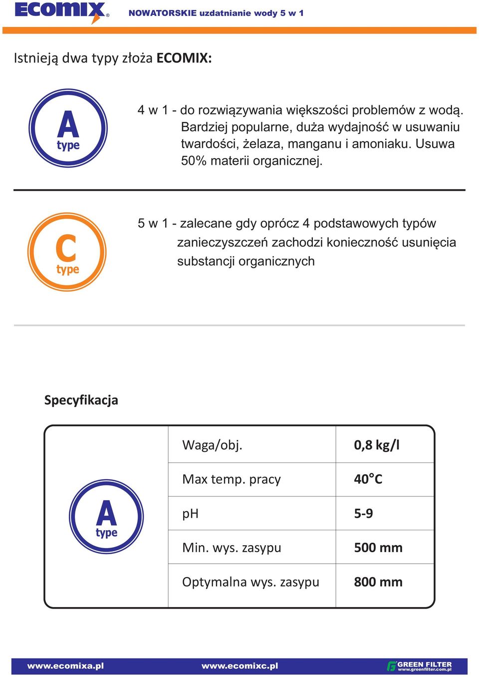 Usuwa 50% materii organicznej.