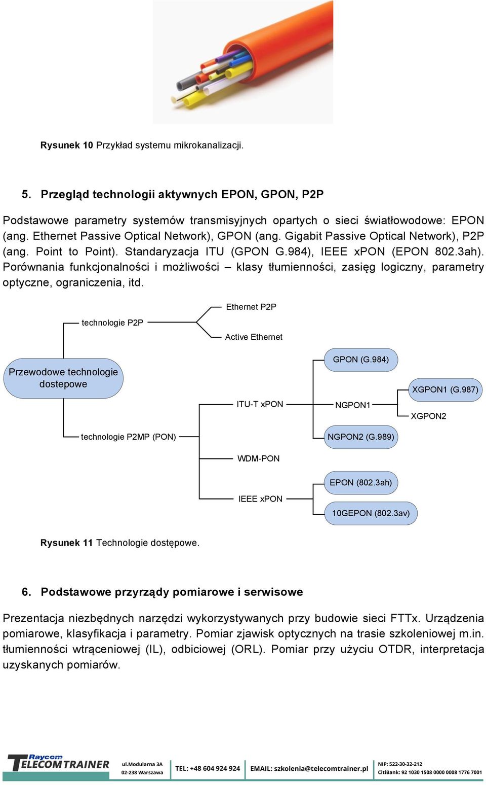 Porównania funkcjonalności i możliwości klasy tłumienności, zasięg logiczny, parametry optyczne, ograniczenia, itd.