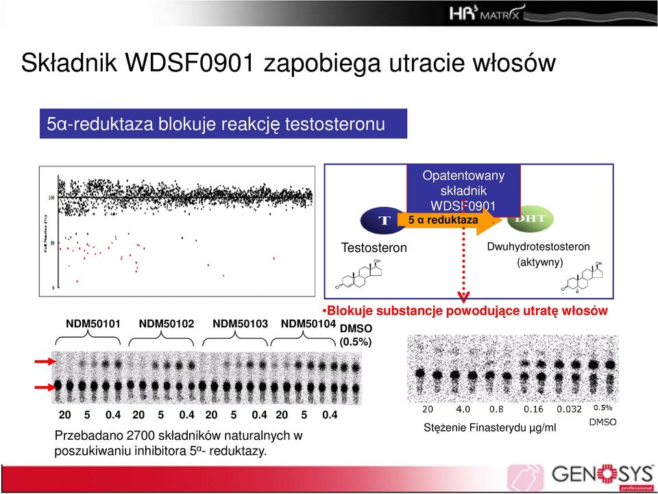 NDM50104 Blokuje substancje powodujące utratę włosów DMSO (0.5%) 20 5 0.4 20 5 0.