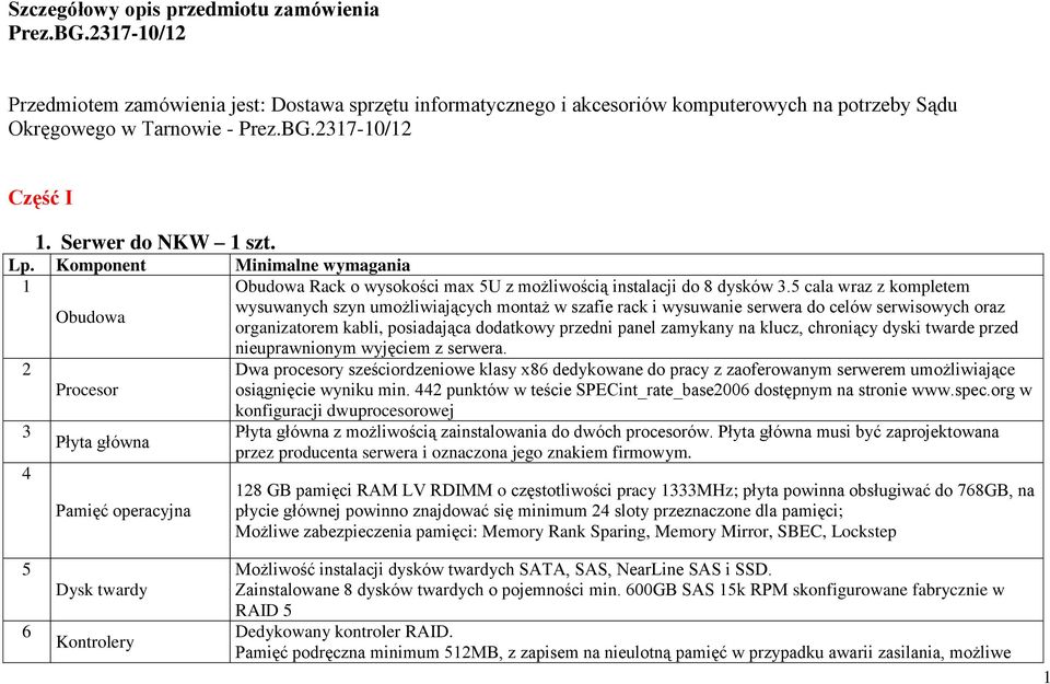 5 cala wraz z kompletem wysuwanych szyn umożliwiających montaż w szafie rack i wysuwanie serwera do celów serwisowych oraz organizatorem kabli, posiadająca dodatkowy przedni panel zamykany na klucz,