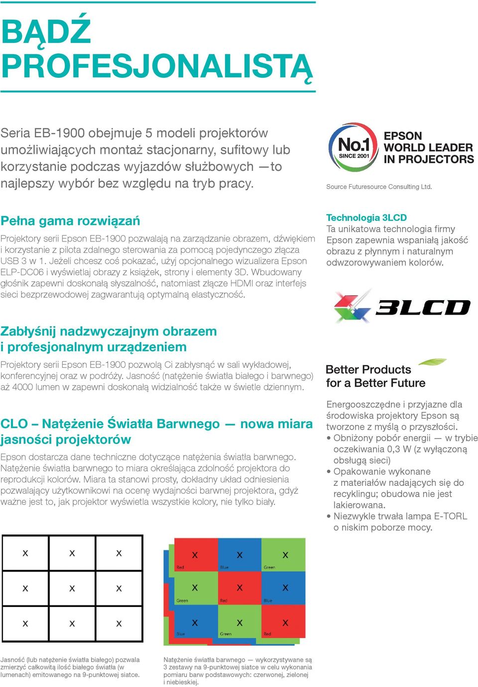 Pełna gama rozwiązań Projektory serii Epson EB-1900 pozwalają na zarządzanie obrazem, dźwiękiem i korzystanie z pilota zdalnego sterowania za pomocą pojedynczego złącza USB 3 w 1.