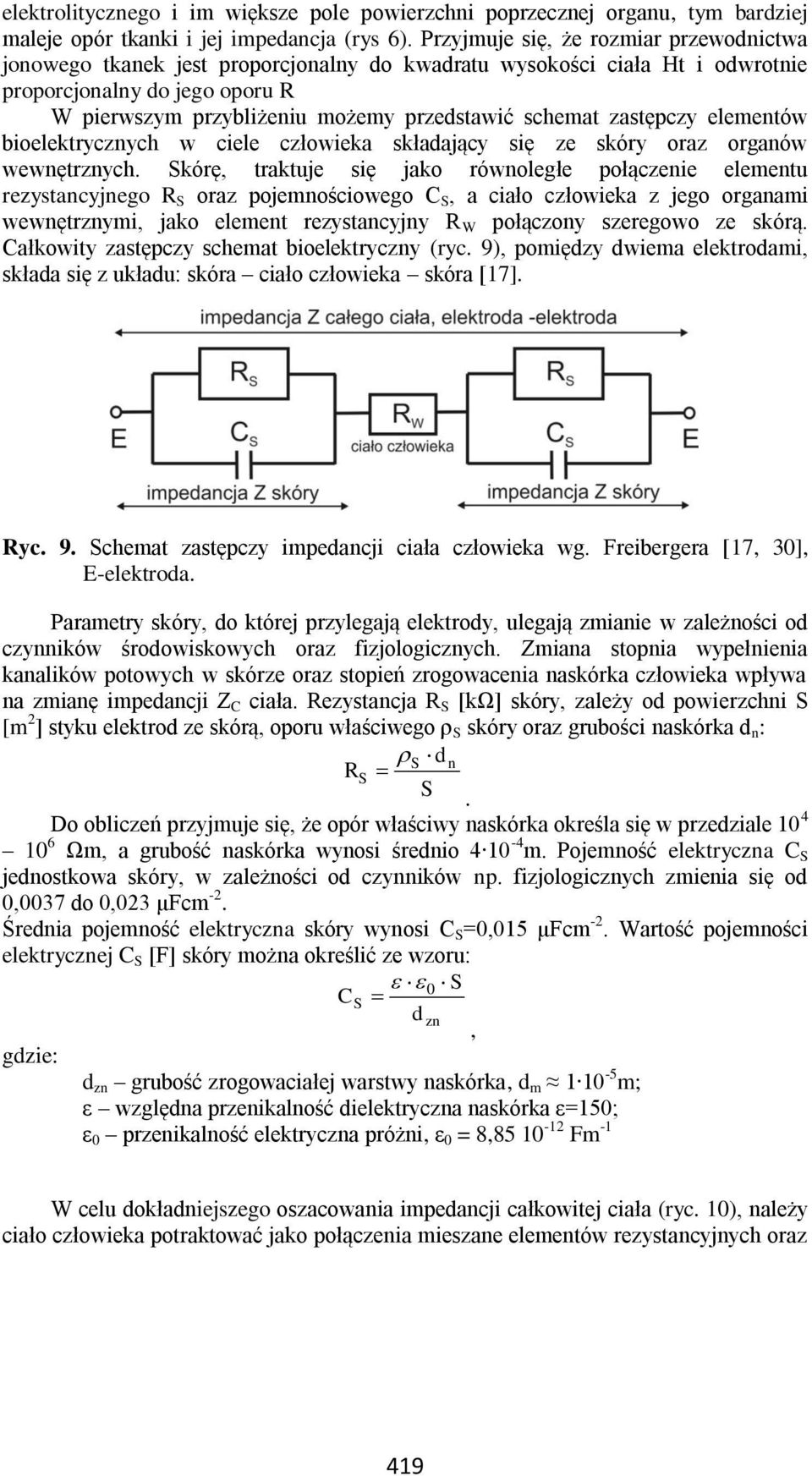 schemat zastępczy elementów bioelektrycznych w ciele człowieka składający się ze skóry oraz organów wewnętrznych.