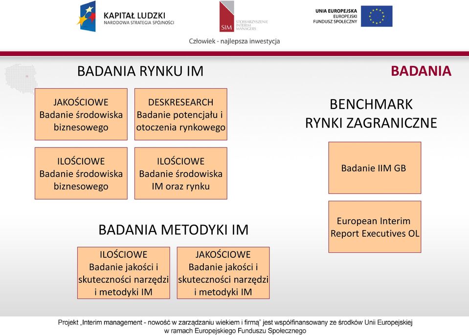 środowiska IM oraz rynku Badanie IIM GB BADANIA METODYKI IM European Interim Report Executives OL ILOŚCIOWE