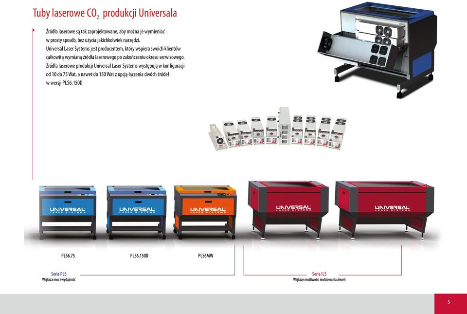 Universal Laser Systems jest producentem, który wspiera swoich klientów całkowitą wymianą źródła laserowego po