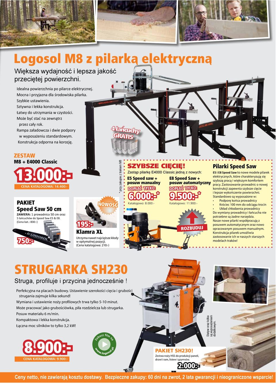odporna na korozję 4 łancuchy GRATIS / ZESTAW M8 + E4000 Classic PAKIET SH230!