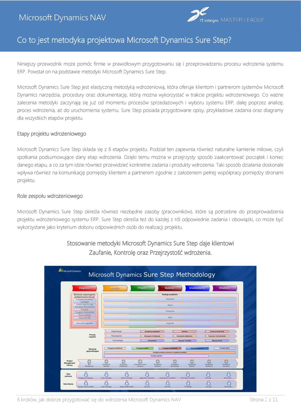 Microsoft Dynamics Sure Step jest elastyczną metodyką wdrożeniową, która oferuje klientom i partnerom systemów Microsoft Dynamics narzędzia, procedury oraz dokumentację, którą można wykorzystać w