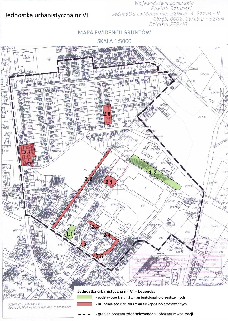 5 Jednostka urbanistyczna nr VI Legenda: - podstawowe kierunki zmian