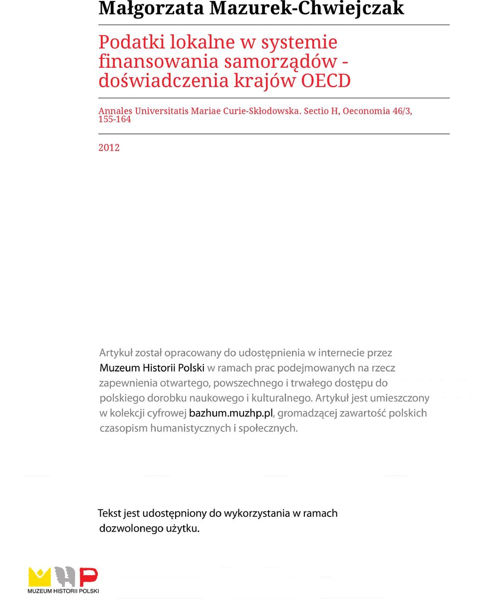 krajów OECD Annales Universitatis Mariae