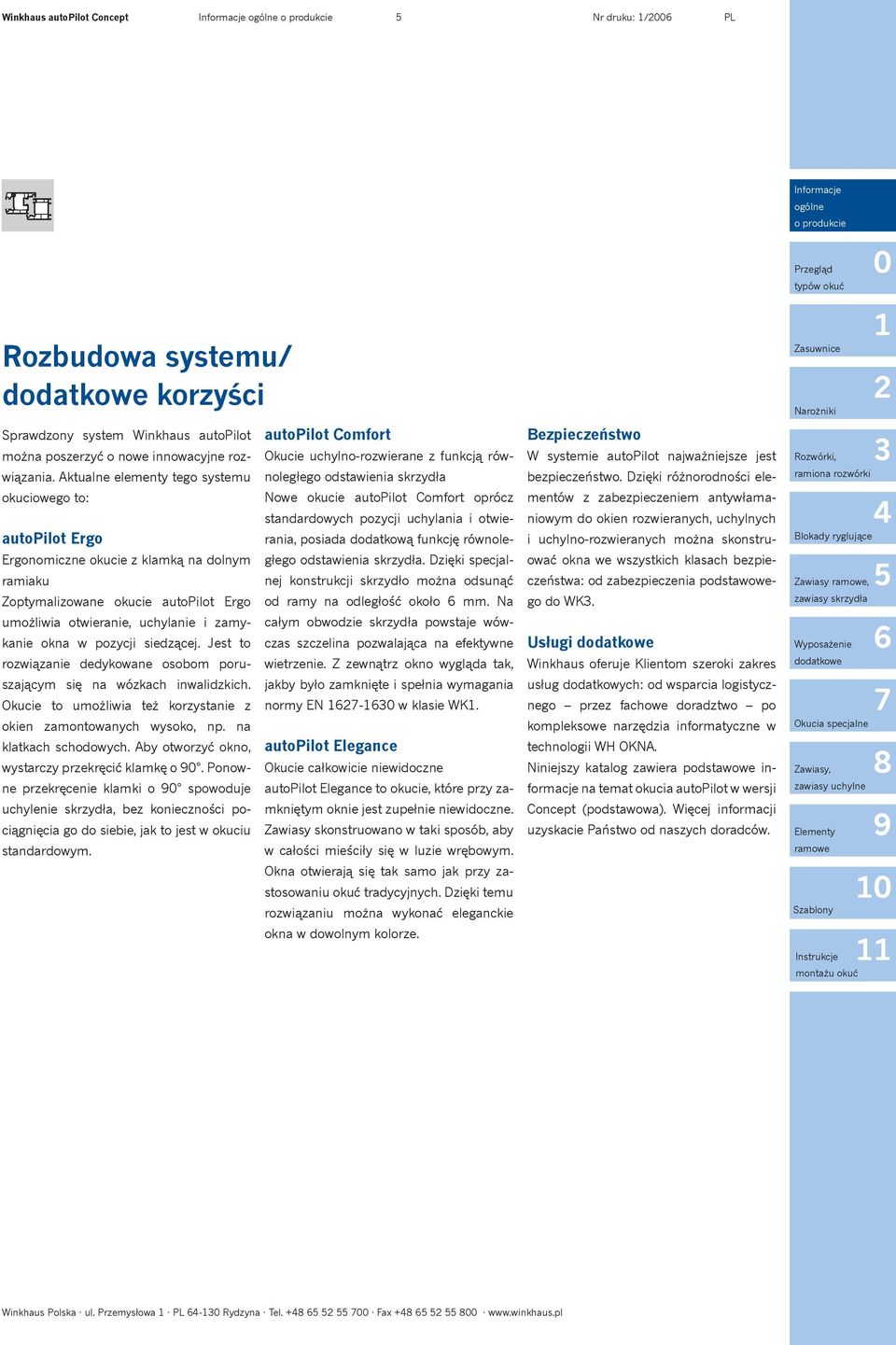 pozycji siedzącej. Jest to rozwiązanie dedykowane osobom poruszającym się na wózkach inwalidzkich. Okucie to umożliwia też korzystanie z okien zamontowanych wysoko, np. na klatkach schodowych.