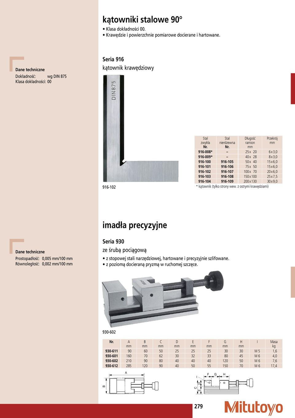 916-105 50 x 40 15 x 6,0 916-101 916-106 75 x 50 15 x 6,0 916-102 916-107 100 x 70 20 x 6,0 916-103 916-108 150 x 100 25 x 7,5 916-104 916-109 200 x 130 30 x 9,0 * kątownik (tylko strony wew.