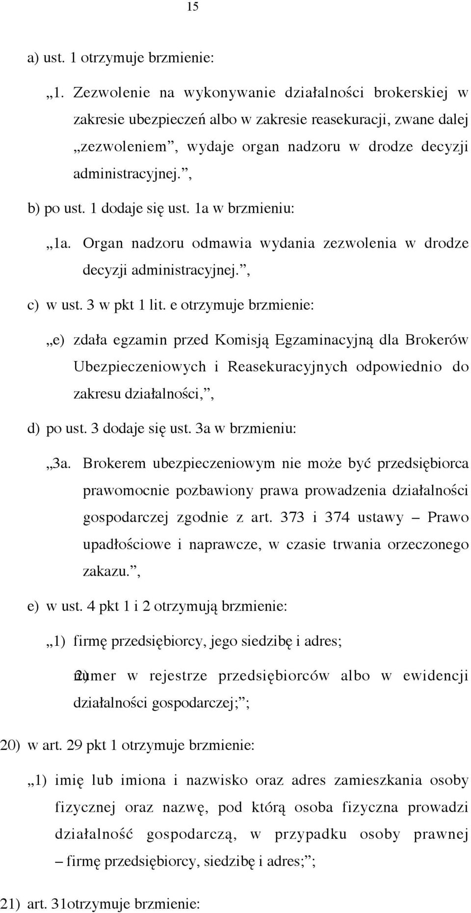 1 dodaje się ust. 1a w brzmieniu: 1a. Organ nadzoru odmawia wydania zezwolenia w drodze decyzji administracyjnej., c) w ust. 3 w pkt 1 lit.