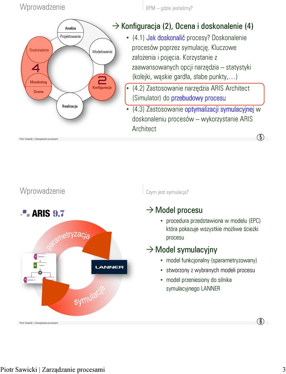 2) Zastosowanie narzędzia ARIS Architect (Simulator) do przebudowy procesu (4.