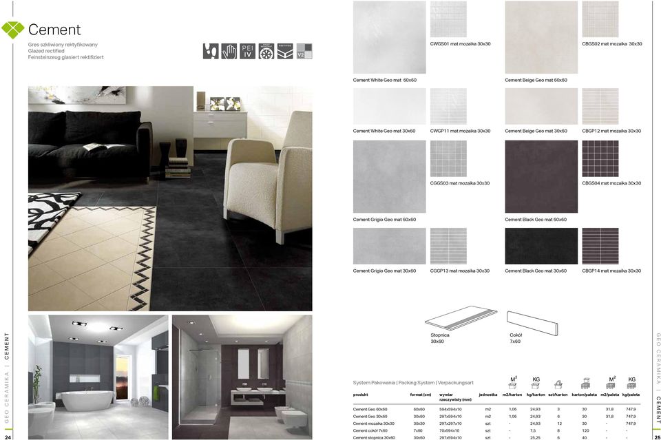 mat CGGP1 mat mozaika Cement Black Geo mat CBGP1 mat mozaika G E O c e r a m i k a C E M E N T Cement Geo Cement Geo Cement mozaika 59x59x10 297x59x10 297x297x10 /karton