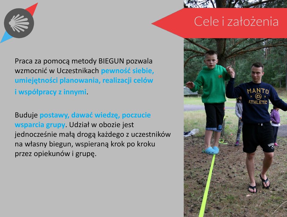 Buduje postawy, dawać wiedzę, poczucie wsparcia grupy.
