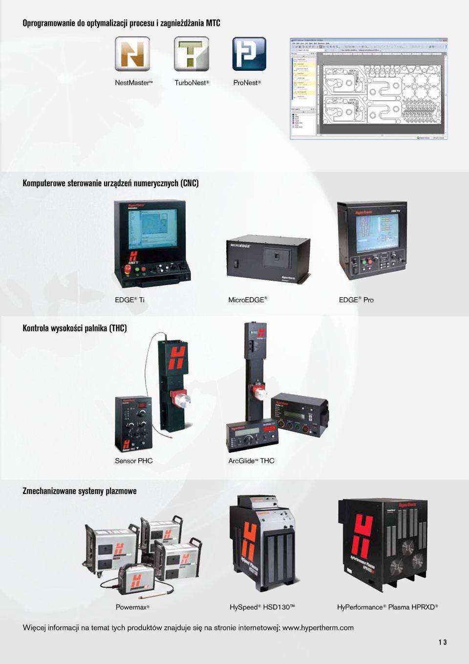 Sensor PHC ArcGlide THC Zmechanizowane systemy plazmowe Powermax HySpeed HSD130 HyPerformance Plasma