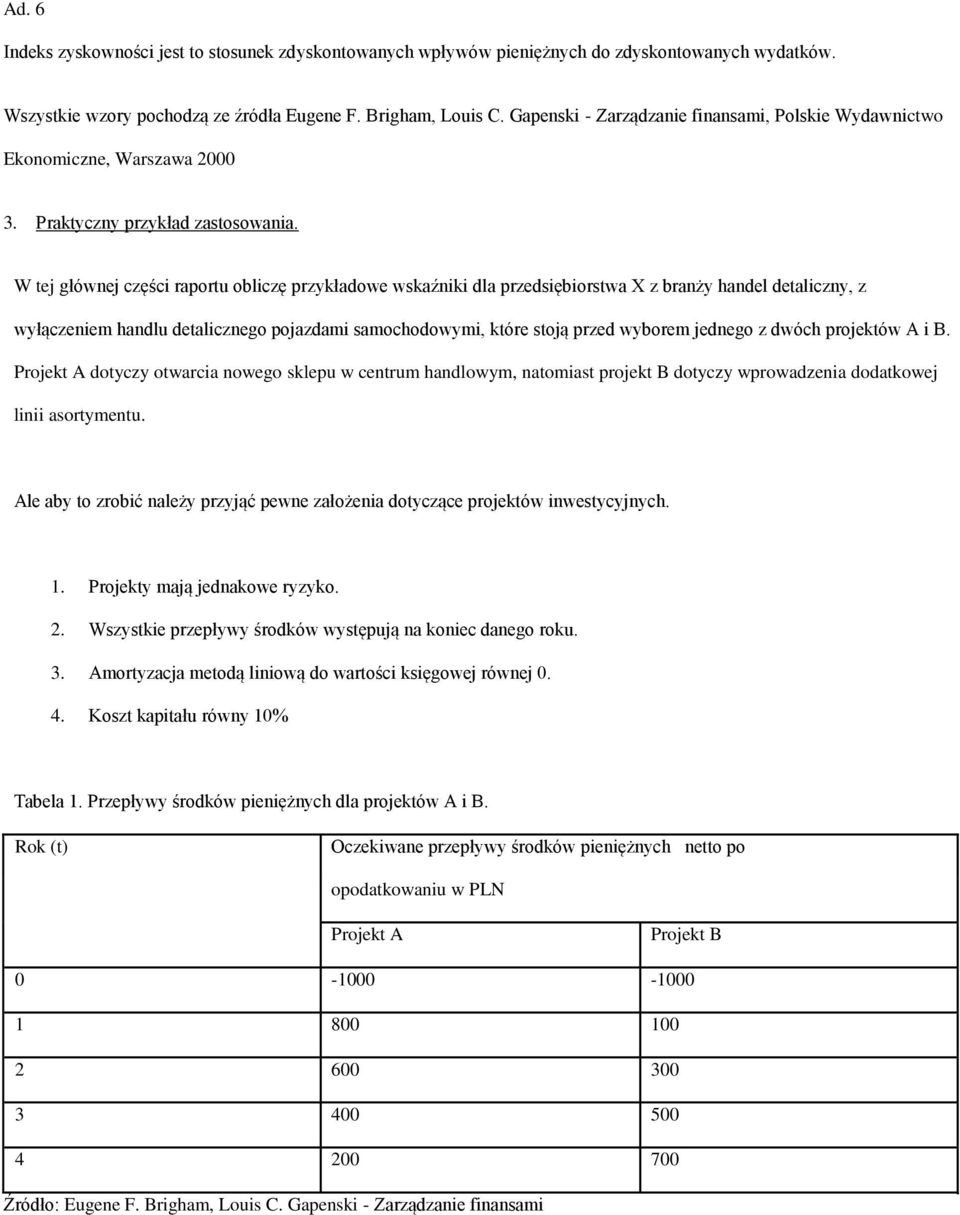 W tej głównej części raportu obliczę przykładowe wskaźniki dla przedsiębiorstwa X z branży handel detaliczny, z wyłączeniem handlu detalicznego pojazdami samochodowymi, które stoją przed wyborem