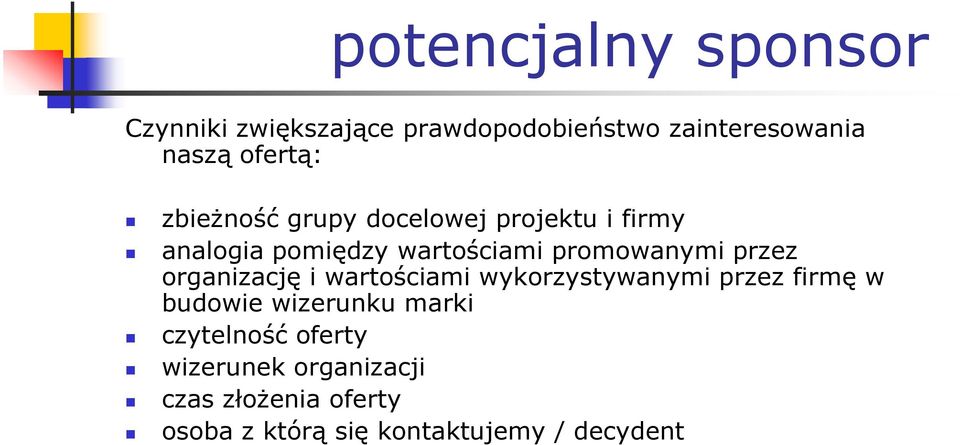 organizację i wartościami wykorzystywanymi przez firmę w budowie wizerunku marki czytelność