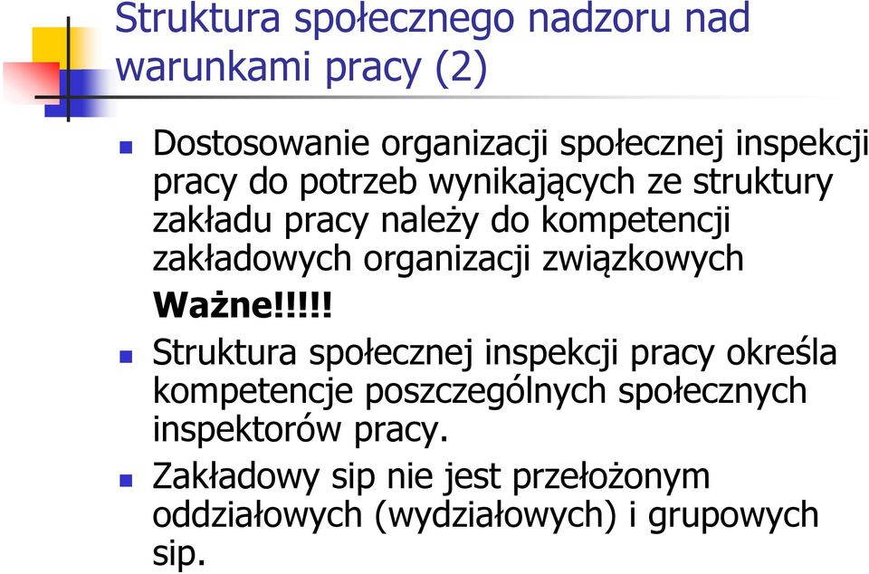 organizacji związkowych Ważne!