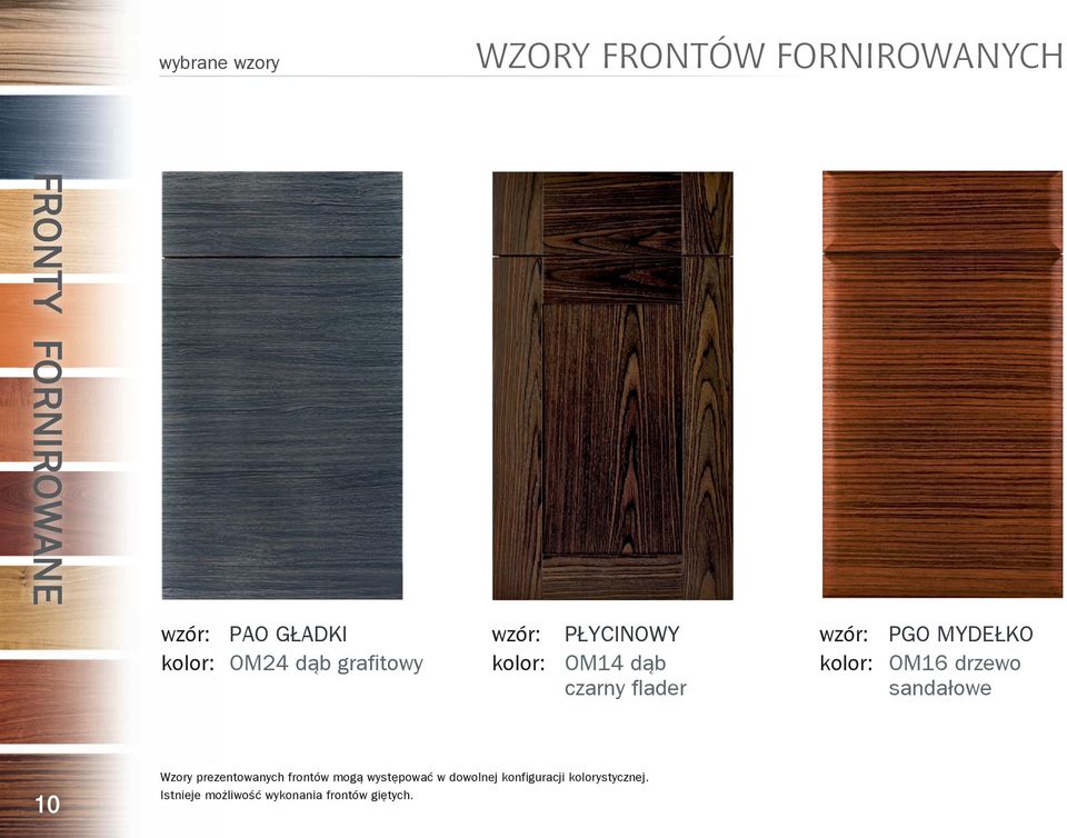 drzewo sandałowe 10 Wzory prezentowanych frontów mogą występować w