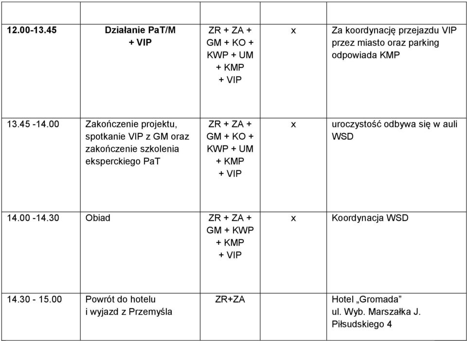 parking odpowiada 13.45-14.