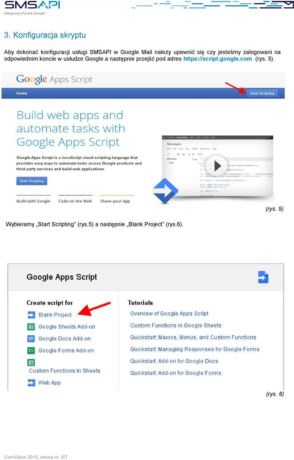 następnie przejść pod adres https://script.google.com (rys. 5).