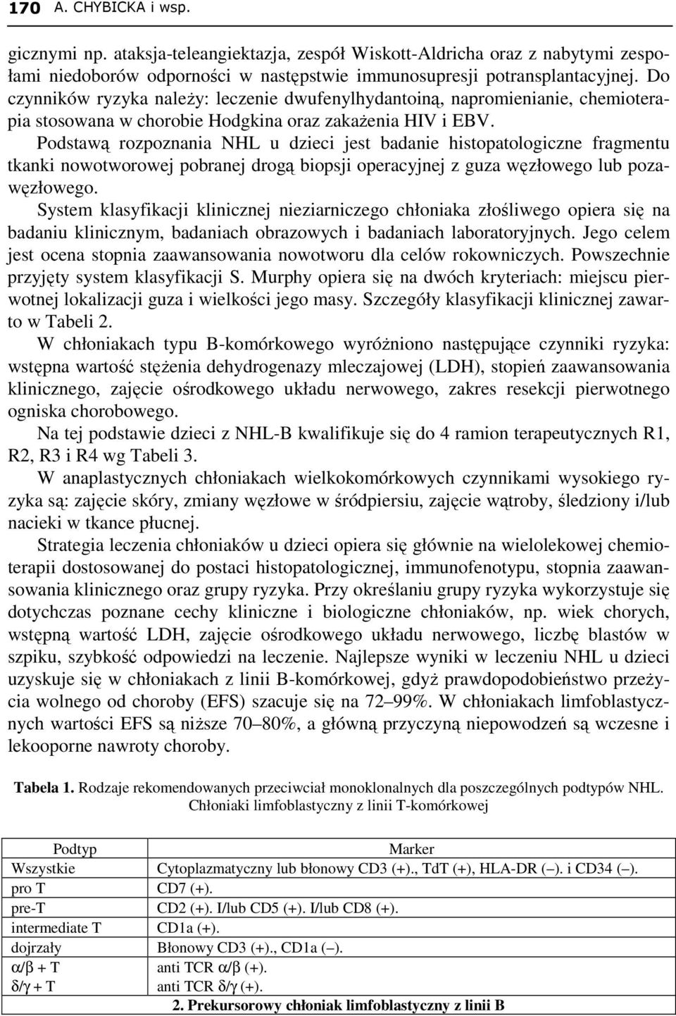 Podstawą rozpoznania NHL u dzieci jest badanie histopatologiczne fragmentu tkanki nowotworowej pobranej drogą biopsji operacyjnej z guza węzłowego lub pozawęzłowego.