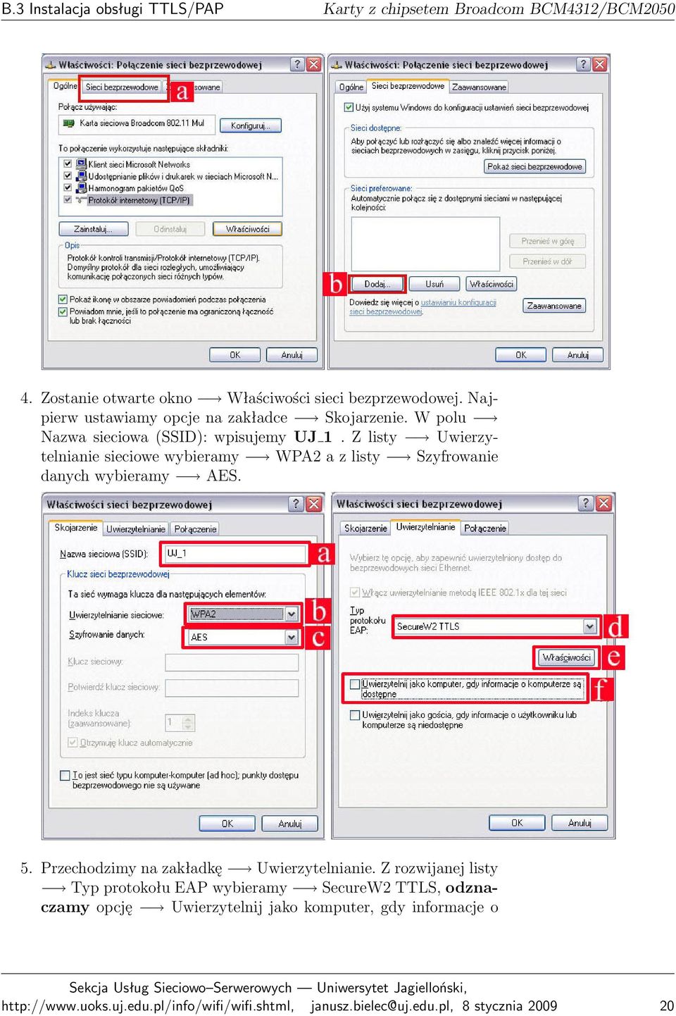 Z listy Uwierzytelnianie sieciowe wybieramy WPA2 a z listy Szyfrowanie danych wybieramy AES. 5. Przechodzimy na zakładkę Uwierzytelnianie.