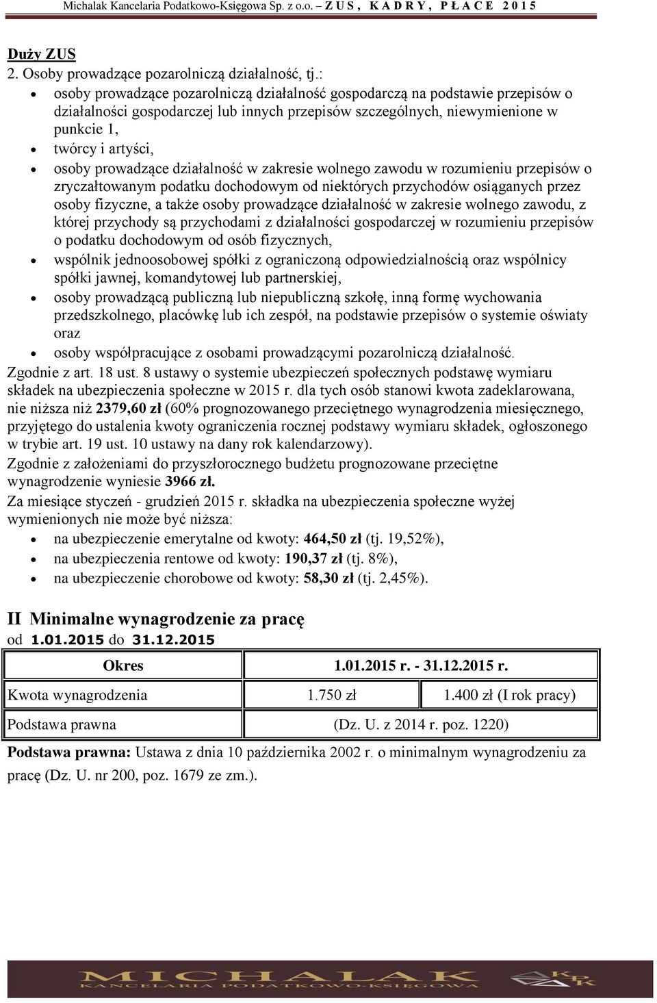 prowadzące działalność w zakresie wolnego zawodu w rozumieniu przepisów o zryczałtowanym podatku dochodowym od niektórych przychodów osiąganych przez osoby fizyczne, a także osoby prowadzące