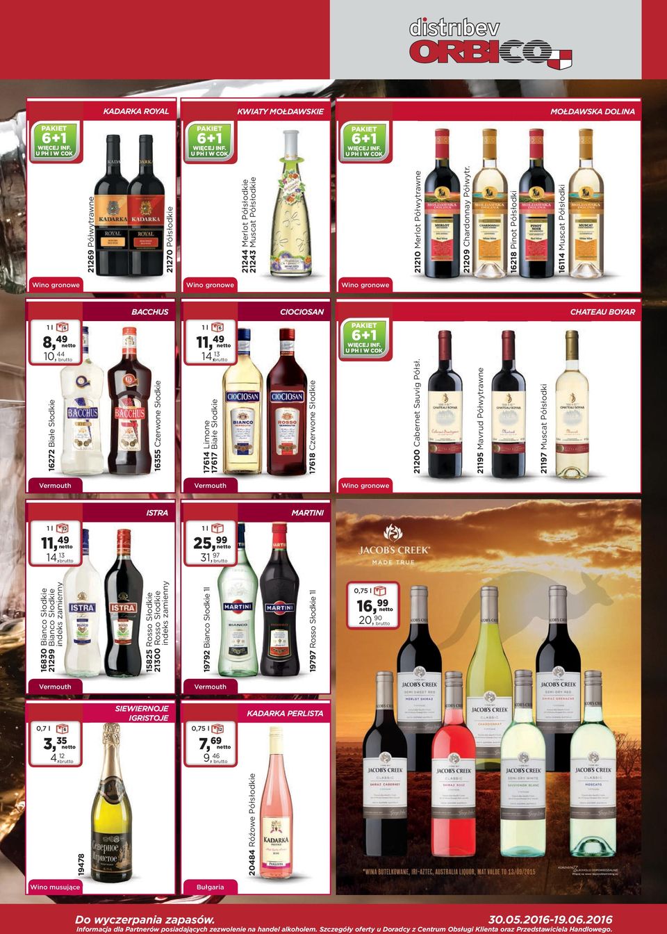 U PH I W COK 8,49 14,13 Vermouth ISTRA MARTINI 11,49 25, 14, 31,97 13 Vermouth 19797 Rosso Słodkie 1830 Bianco Słodkie 2 Bianco Słodkie indeks zamienny 825 Rosso Słodkie 21300 Rosso Słodkie indeks