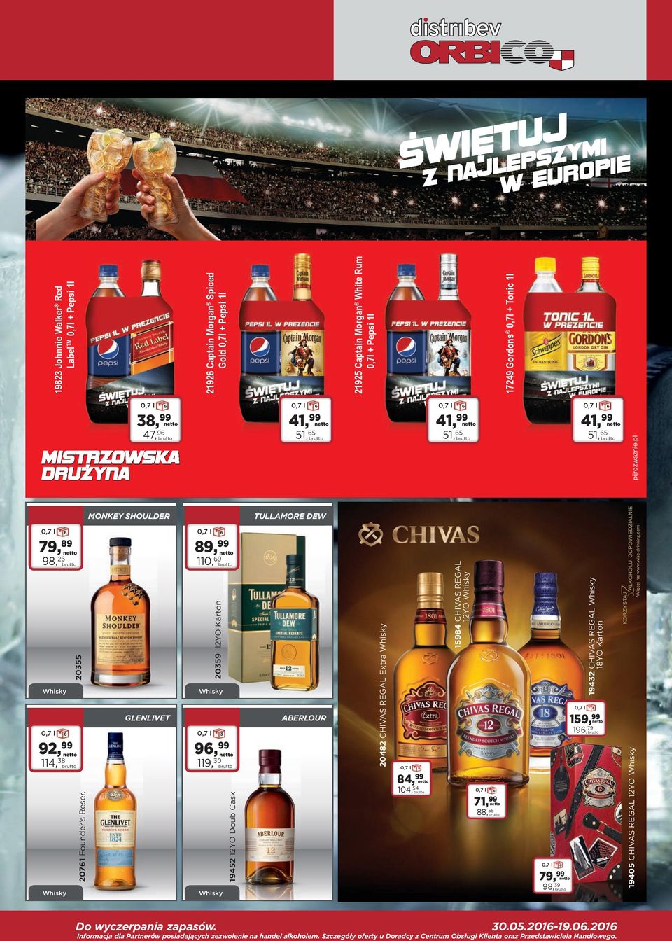 Pepsi 179 Gordons 0,7l + Tonic 38, 47, 9 41, 51, 5 41, 51, 5 41, 51, 5 MONKEY SHOULDER TULLAMORE DEW 79, 89 98, 2 355 92, 114, 38