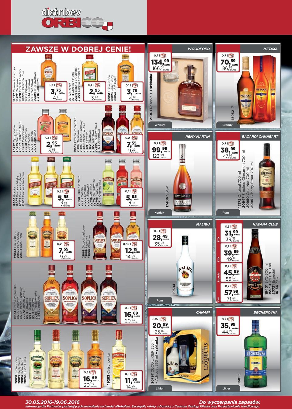 Likier 8,83, 38, 47,9 Koniak MALIBU 35,04 14, Rum 35, 44,27 39, 45, 57, 17172 Original 700 ml 947 Smoked Cinnamon 700 ml 950 Cola Nut 700 ml 951 Cherry Stout 700 ml 2, REMY MARTIN 5,57 CANARI 19401