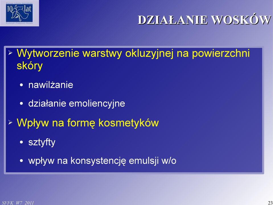 nawilżanie działanie emoliencyjne Wpływ na