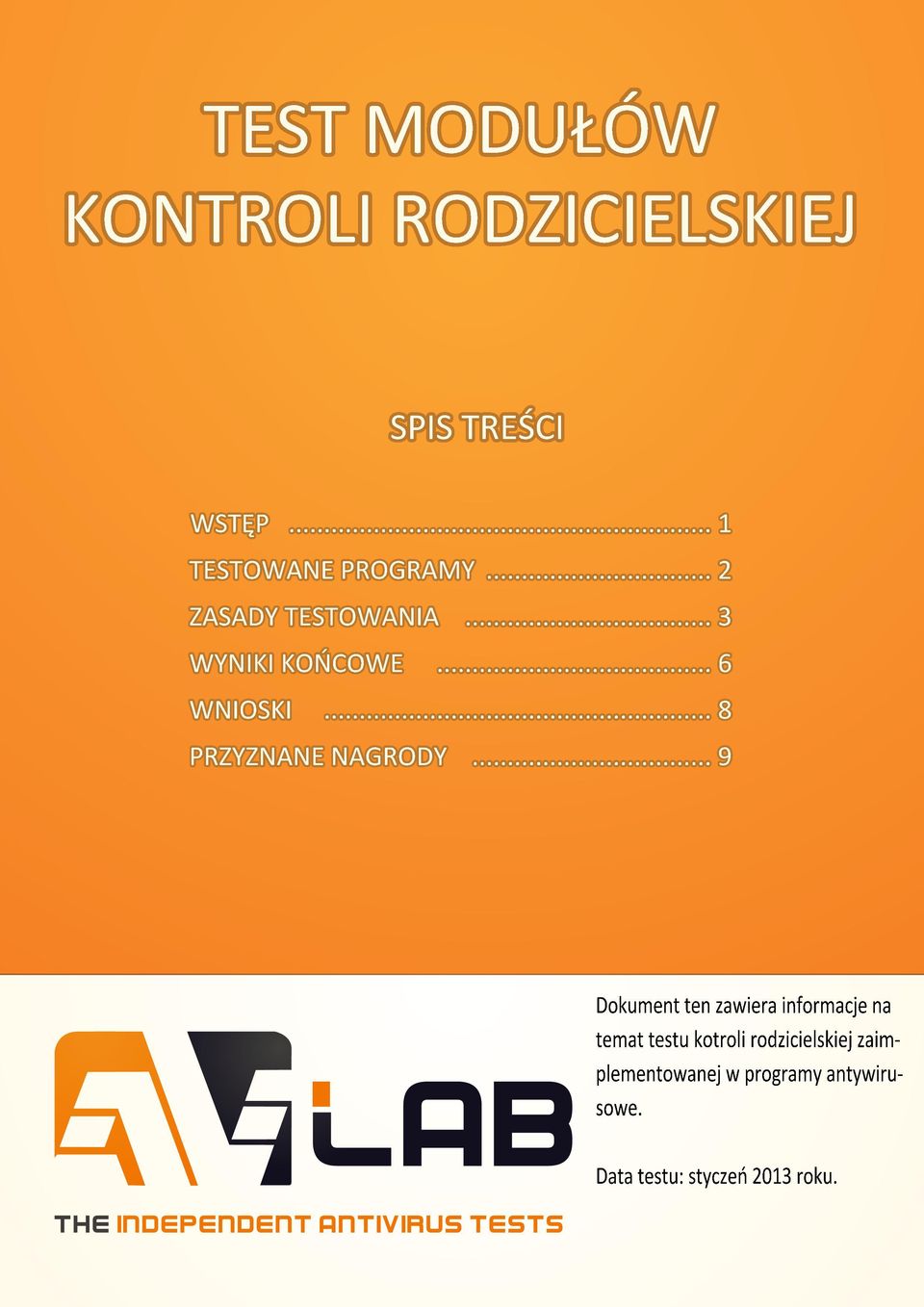 NANENAGRODY 9 Dokumentt enzawi er ai nf or macj ena t ematt est ukot r ol ir odzi ci