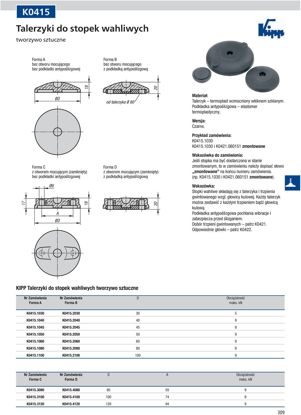 Podkładka antypoślizgowa elastomer termoplastyczny. Wersja: Czarne. K0415.1030 K0415.1030 i K0421.