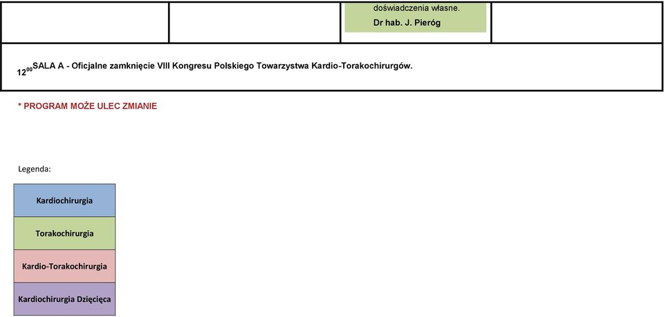 Polskiego Towarzystwa Kardio-Torakochirurgów.