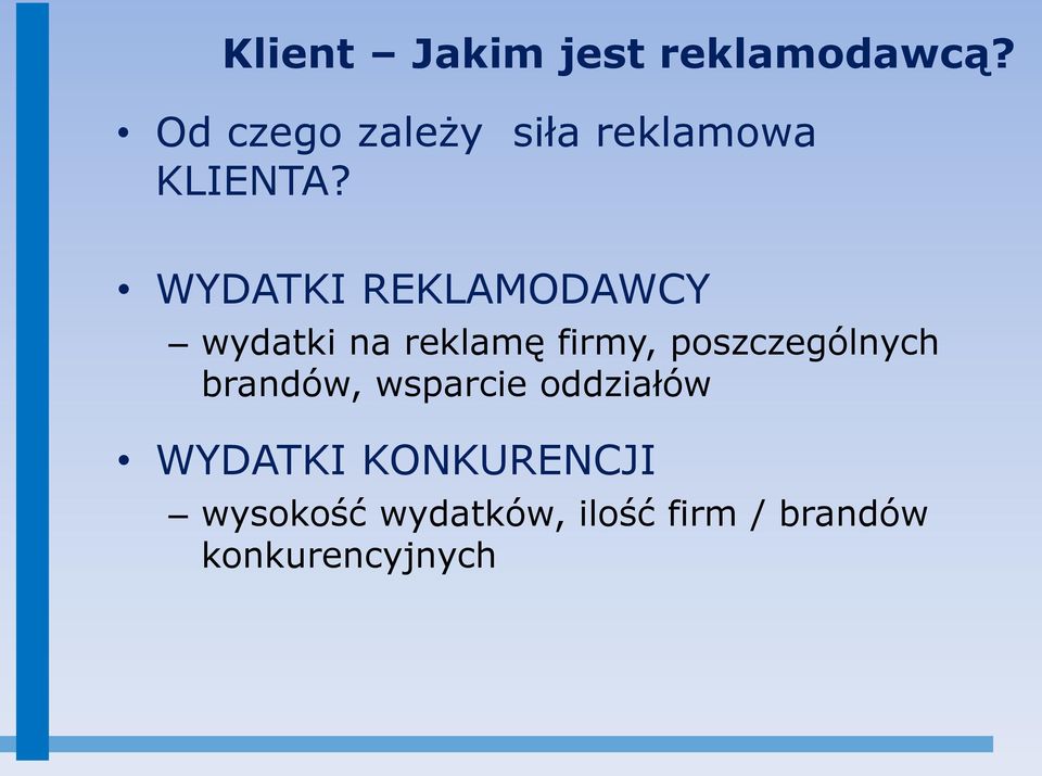 WYDATKI REKLAMODAWCY wydatki na reklamę firmy,