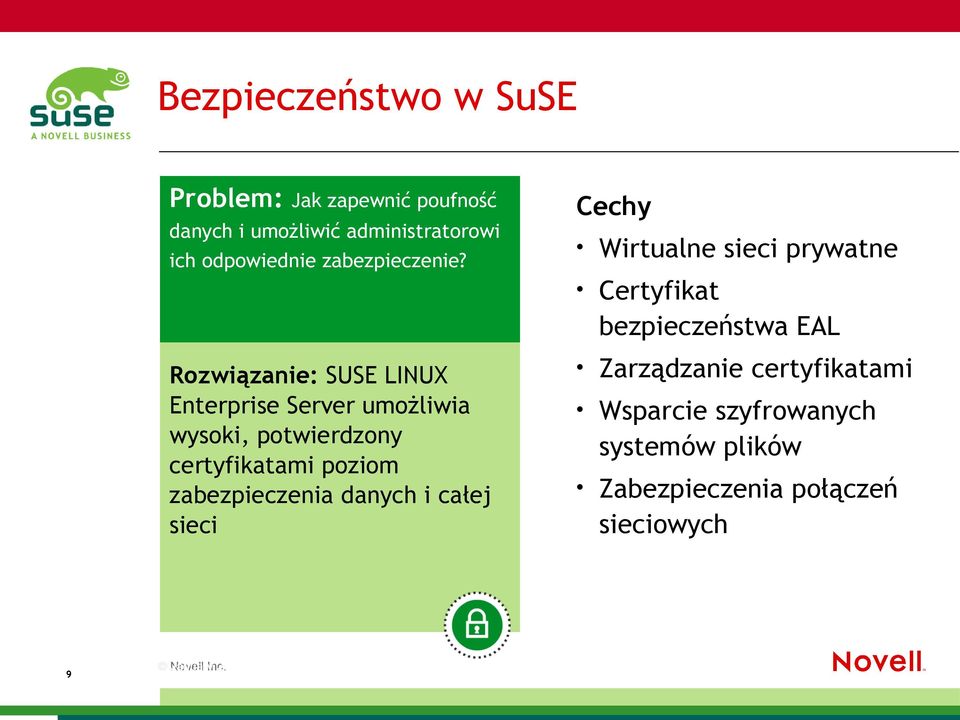 całej sieci Cechy Wirtualne sieci prywatne Certyfikat bezpieczeństwa EAL Zarządzanie certyfikatami Wsparcie szyfrowanych