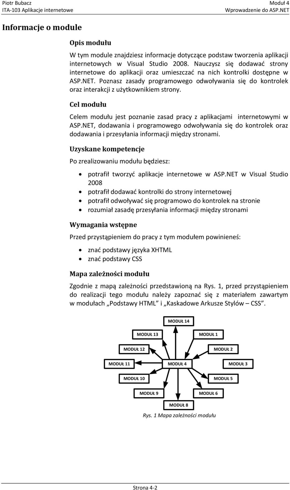 Poznasz zasady programowego odwoływania się do kontrolek oraz interakcji z użytkownikiem strony. Cel modułu Celem modułu jest poznanie zasad pracy z aplikacjami internetowymi w ASP.