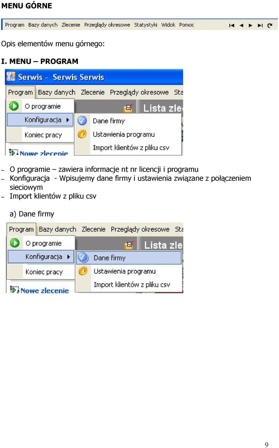 i programu Konfiguracja - Wpisujemy dane firmy i ustawienia