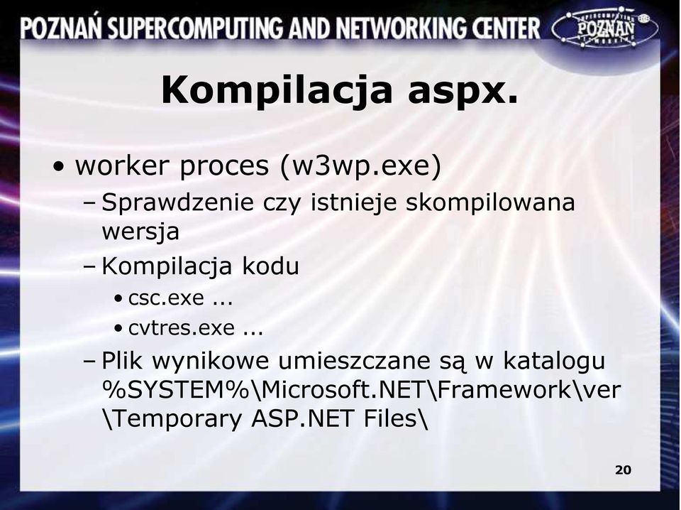 Kompilacja kodu csc.exe.
