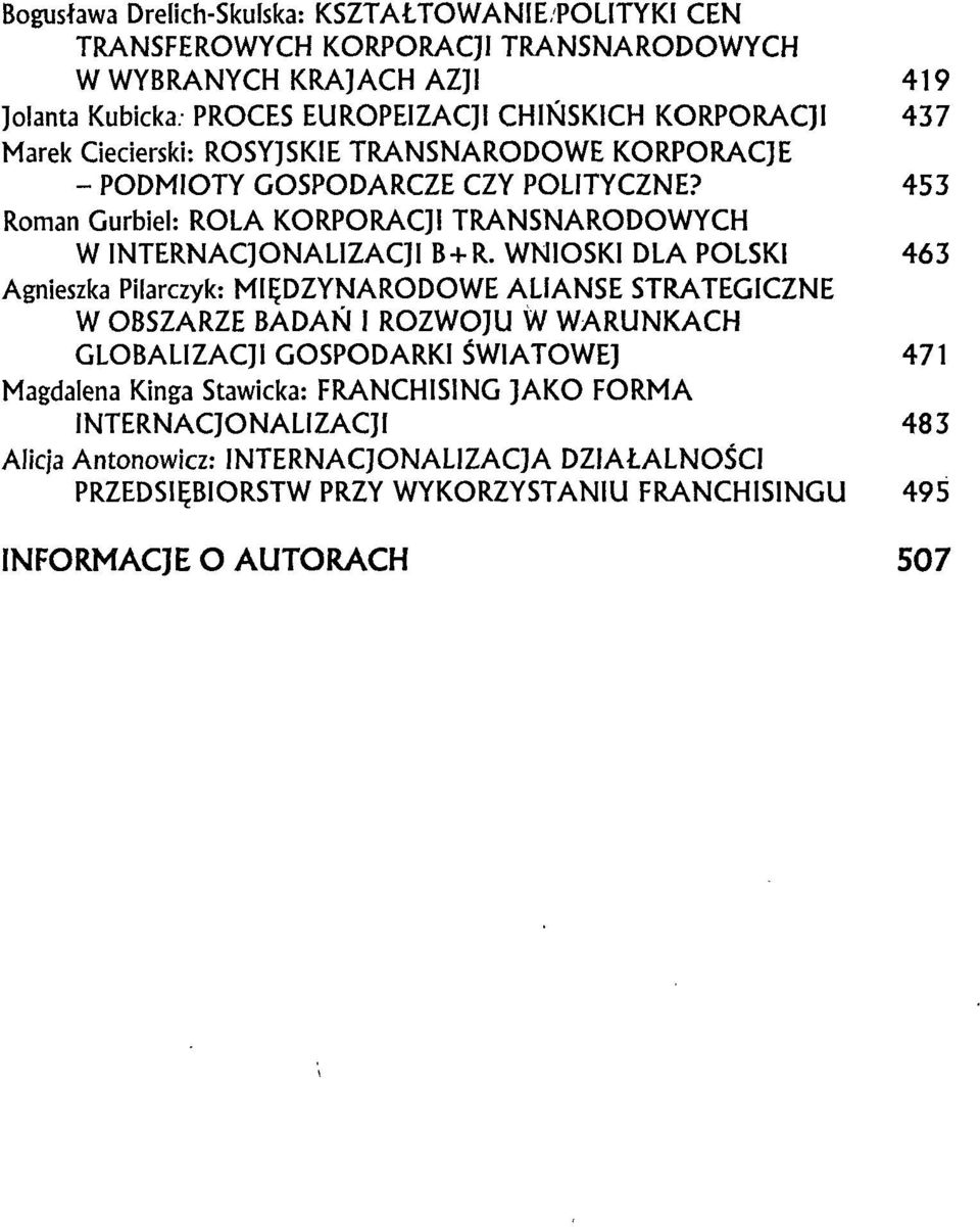 453 Roman Gurbiel: ROLA KORPORACJI TRANSNARODOWYCH W INTERNACJONALIZACJI B + R.