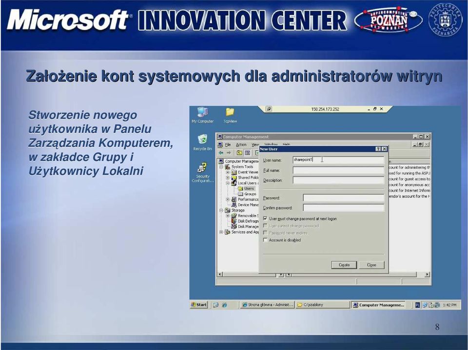 nowego uŝytkownika w Panelu Zarządzania