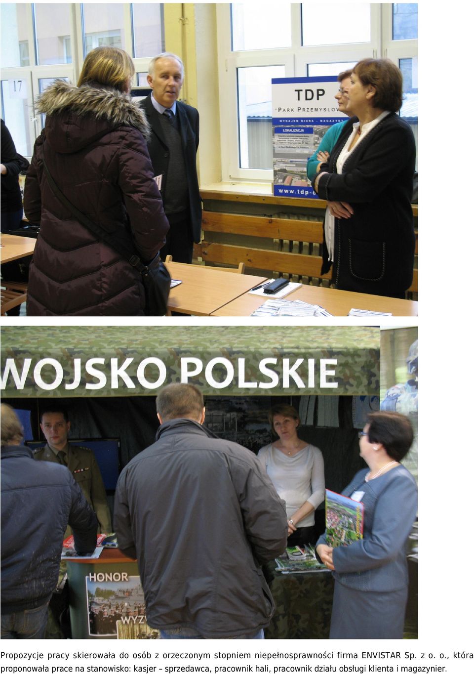 o., która proponowała prace na stanowisko: kasjer